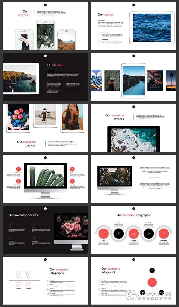 114页简约大气流行杂志风格PPT模板 - 顶尖PPT