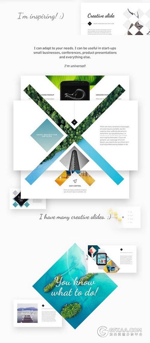 76页简约文艺风景展示keynote模板 - 顶尖PPT