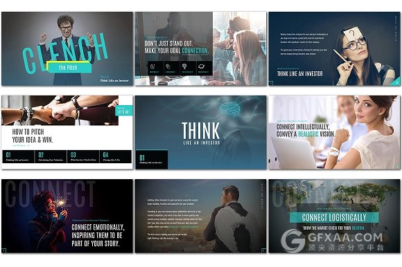 40页商务团队介绍业务合作PPT模板 - 顶尖PPT