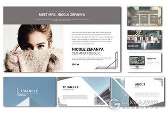 摄影图片展示极简风格PPT模板 - 顶尖PPT