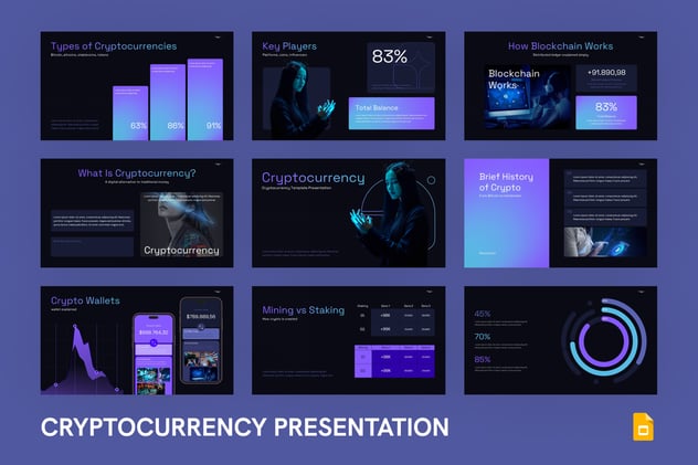 黑暗加密货币区块链交易PPT模板 - 顶尖PPT