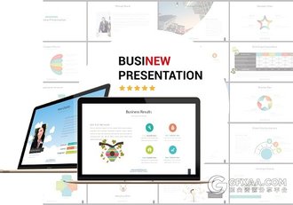 100页卡通图形图表商务动画PPT模板 - 顶尖PPT