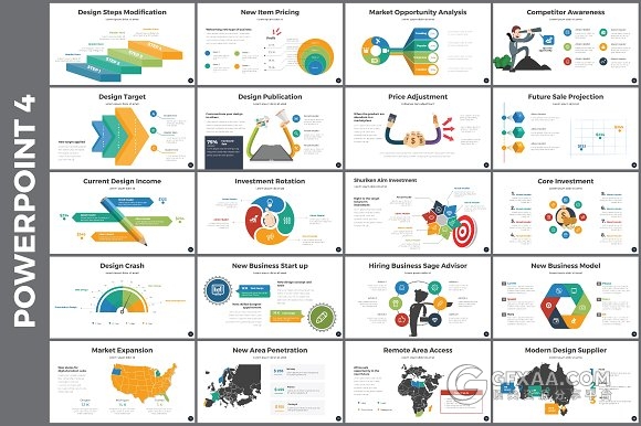 100页卡通图形人物多用途PPT模板 - 顶尖PPT