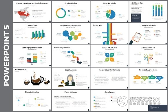 100页卡通图形人物多用途PPT模板 - 顶尖PPT