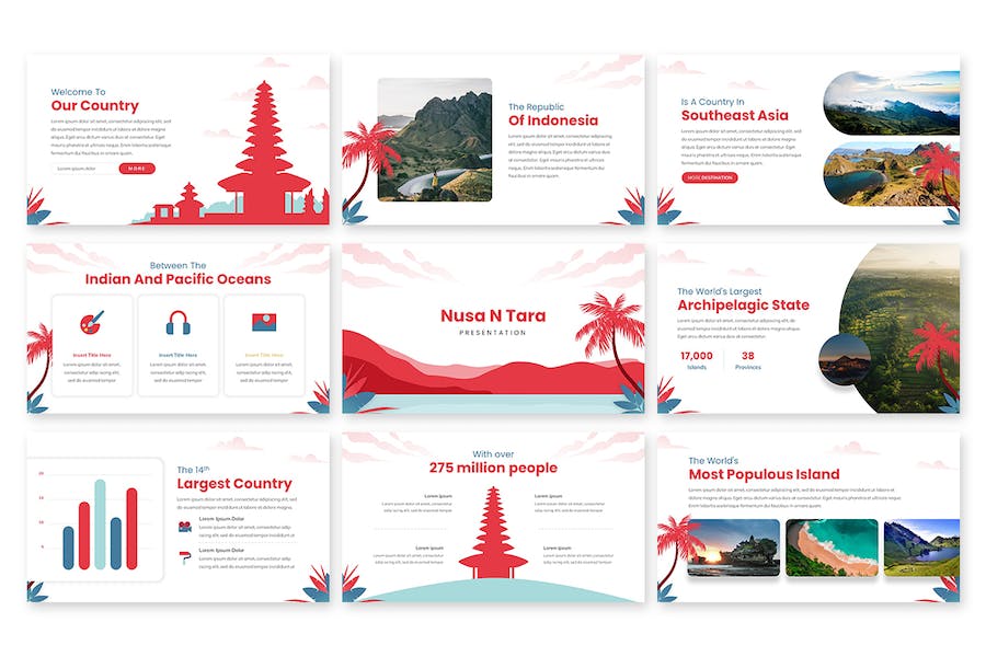 印尼旅游文化推广宣传Keynote模板 - 顶尖PPT
