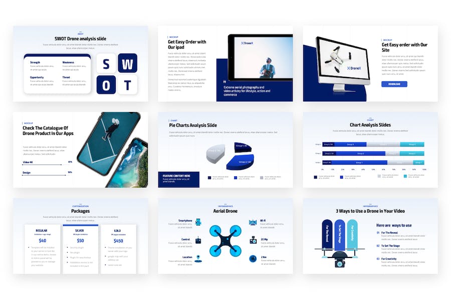 无人机产品展示航空摄影keynote模板 - 顶尖PPT