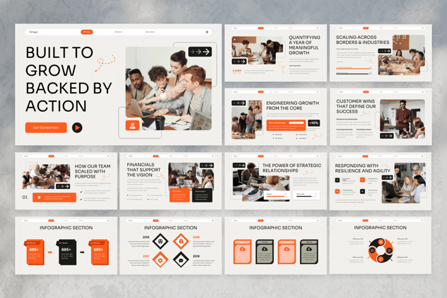 公司年度报告简约欧美风PPT模板 - 顶尖PPT