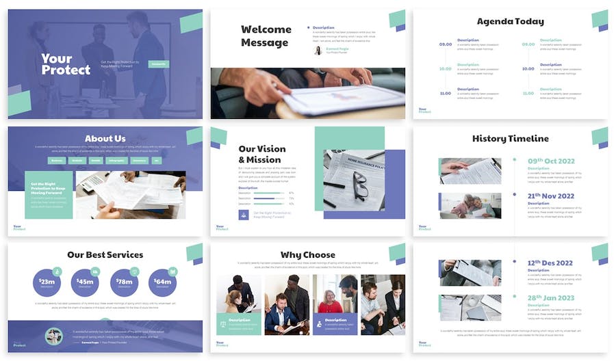 蓝绿色企业合作商业计划年计划总结汇报通用PPT模板 - 顶尖PPT