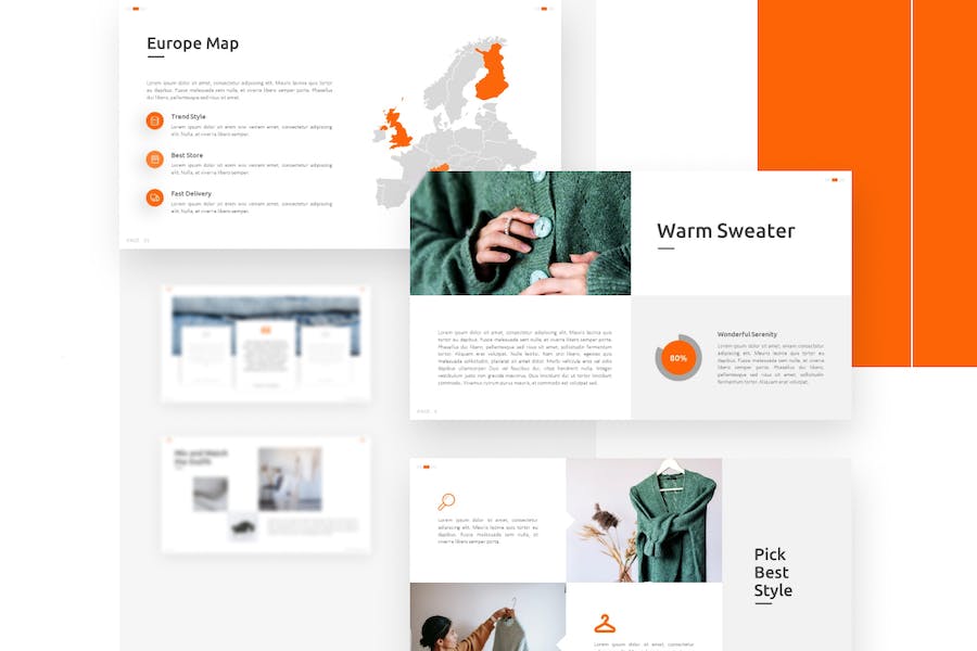 休闲时尚极简主义服装制作展示主题keynote模板 - 顶尖PPT