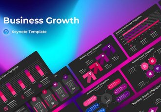 业务增长深色主题演讲Keynote模板 - 顶尖PPT