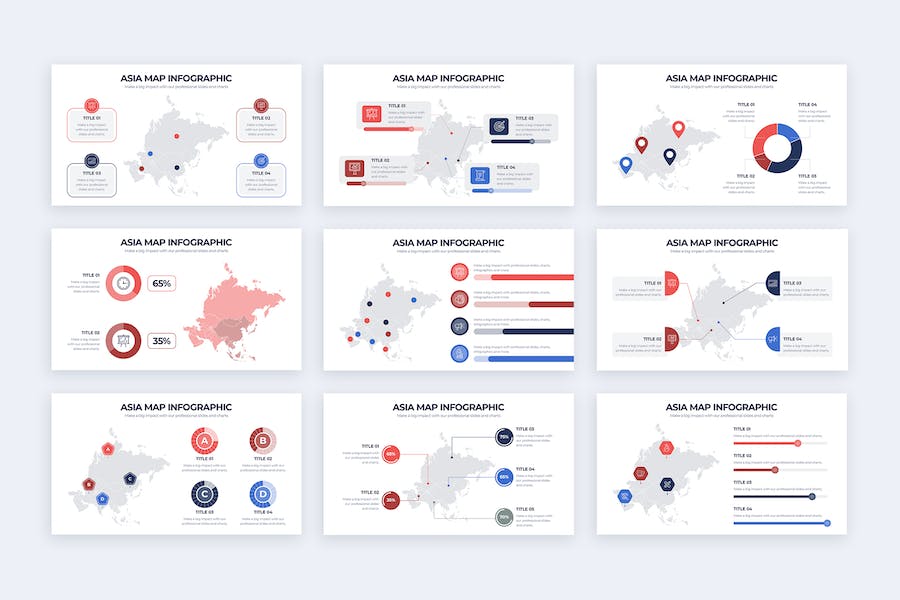 亚洲整体板块地图PPT模板 - 顶尖PPT
