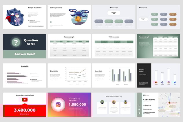 公司年度报告提案信息图形地图PPT模板 - 顶尖PPT