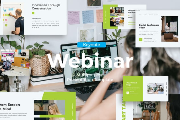 在线课程网络研讨会直播讲座Keynote模板 - 顶尖PPT