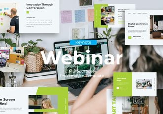 在线课程网络研讨会直播讲座Keynote模板 - 顶尖PPT