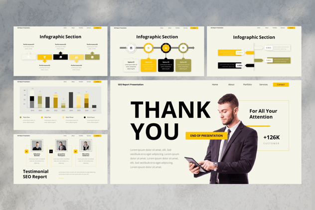 SEO报告数据分析PPT模板 - 顶尖PPT