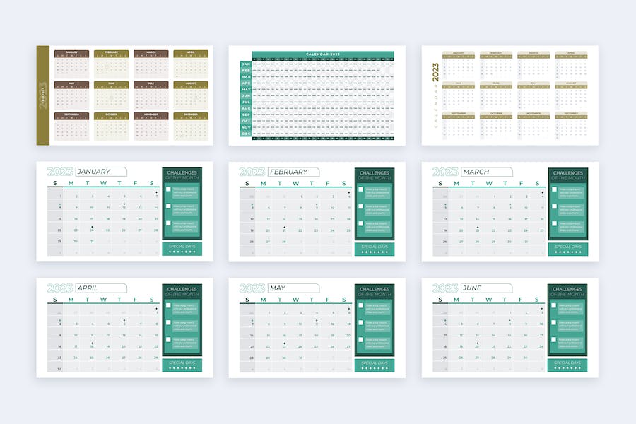日历规划安排时间管理Keynote模板 - 顶尖PPT