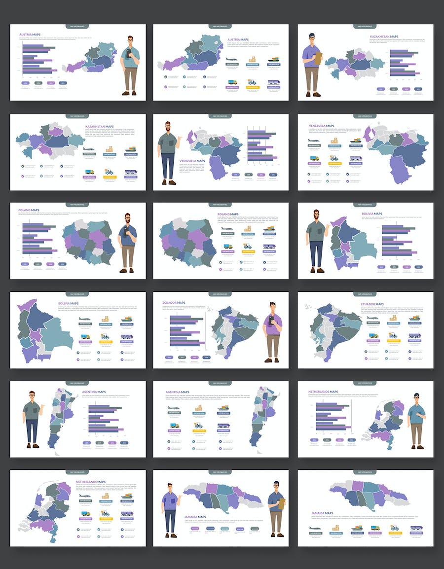 全世界各个国家地区及区域地图keynote模板 - 顶尖PPT