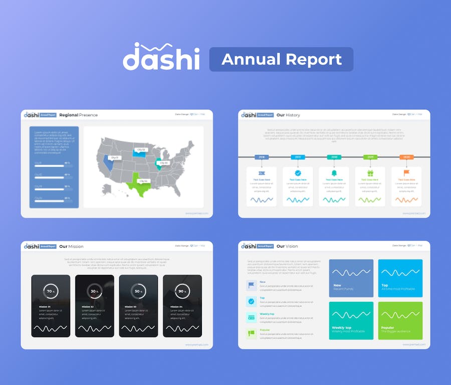年度报告数据报表PPT模板 - 顶尖PPT