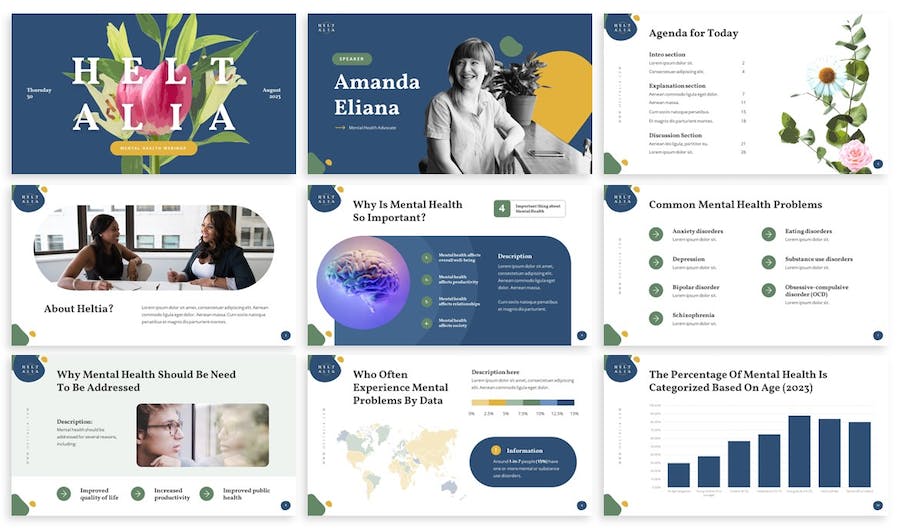 心理健康心理学介绍主题演讲keynote模板 - 顶尖PPT