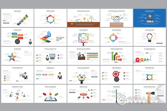 90多页欧美商务风格PPT模板 - 顶尖PPT