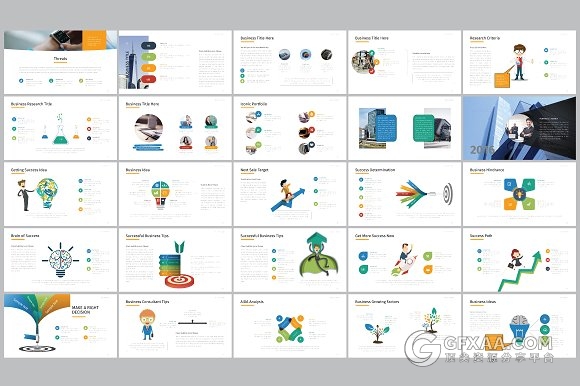 86页卡通人物商务多用途PPT模板 - 顶尖PPT