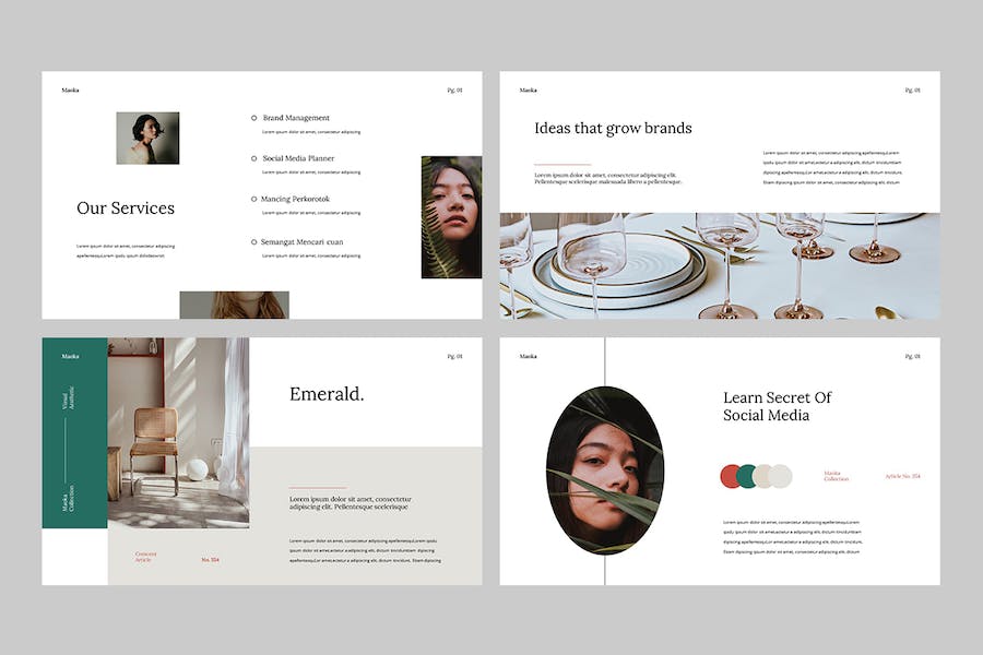 创意高雅工作室展示PPT模板 - 顶尖PPT