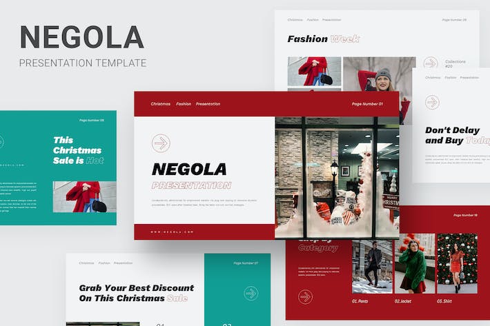 扁平化时尚圣诞节活动主题国外PPT模板 - 顶尖PPT