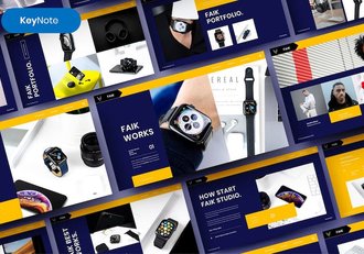 黄黑色图片拼贴商务提案Keynote模板 重试 - 顶尖PPT