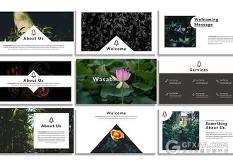 122页简约图片展示PPT模板 - 顶尖PPT