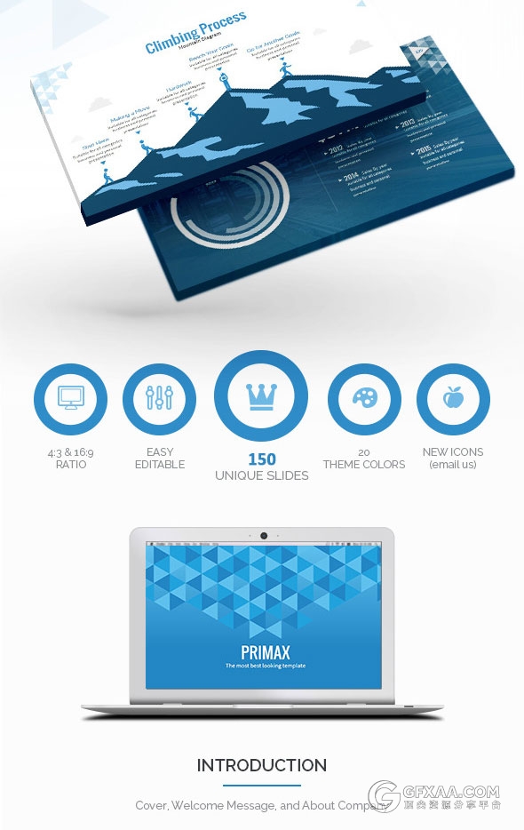 150页20种配色三角形组合商务PPT模板 - 顶尖PPT