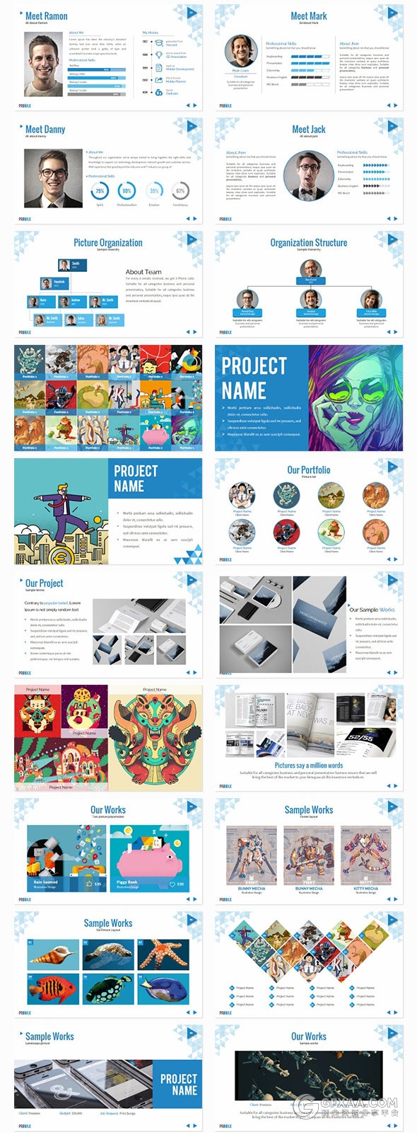 150页20种配色三角形组合商务PPT模板 - 顶尖PPT