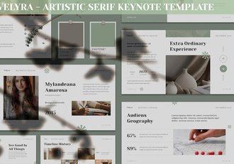 文艺风天鹅绒艺术衬线摄影展示keynote模板 - 顶尖PPT