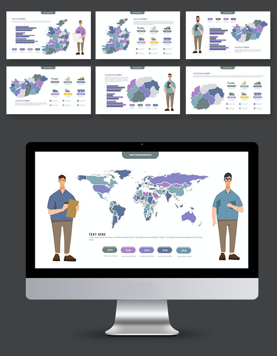 全世界各个国家地区及区域地图keynote模板 - 顶尖PPT