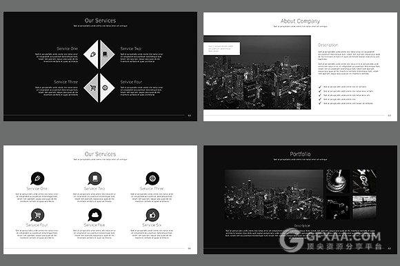 20页黑色商务风格PPT模板 - 顶尖PPT