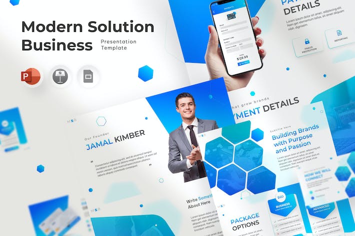 现代解决方案业务推介PPT模板 - 顶尖PPT