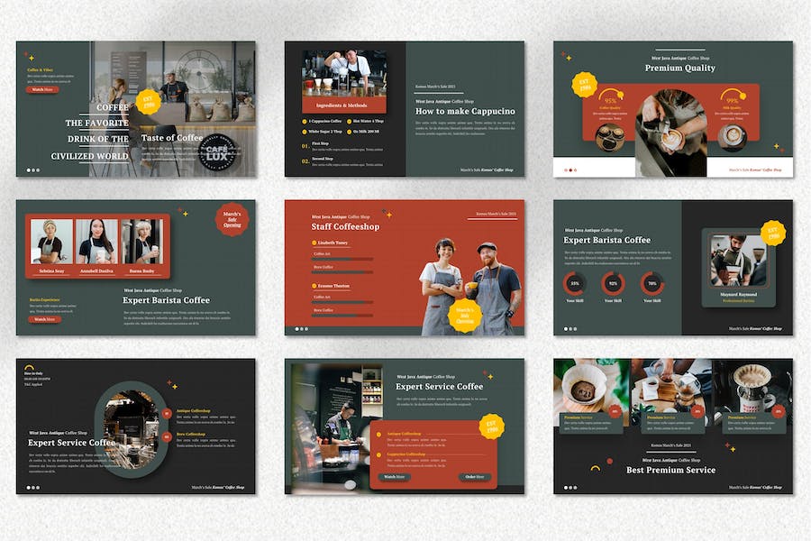 咖啡店品牌宣传介绍PPT模板 - 顶尖PPT