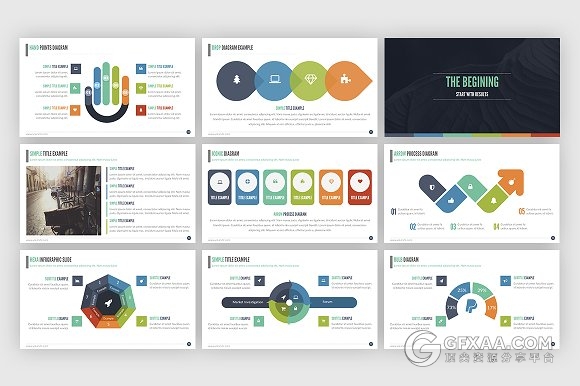 60页多种配色商务数据图表keynote模板 - 顶尖PPT