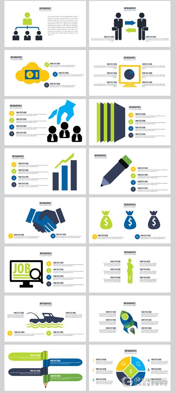 100页精美数据图表设计PPT模板 - 顶尖PPT