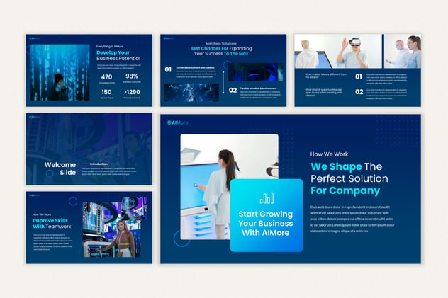 AI科技人工智能PowerPoint模板 - 顶尖PPT