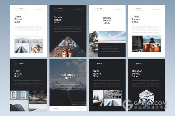 84页A4规格高端文艺风格keynote画册模板 - 顶尖PPT