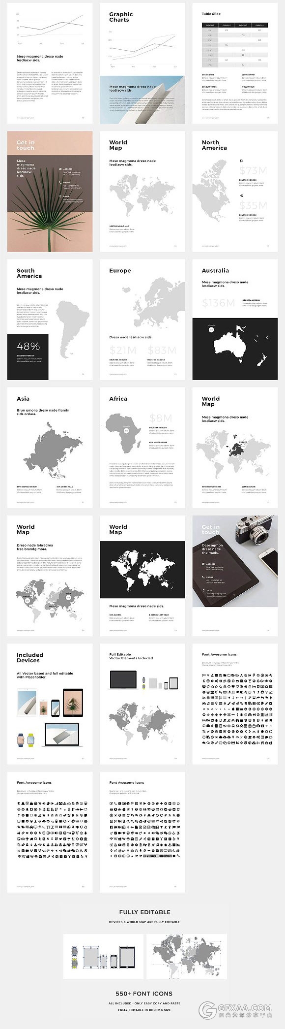 125页AE尺寸规格PPT模板包含30张高清图片 - 顶尖PPT