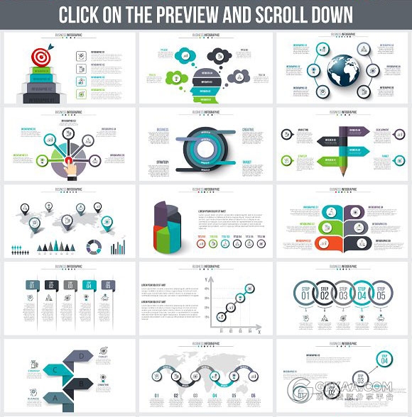 42页欧美微粒体风格数据图表7种格式 - 顶尖PPT
