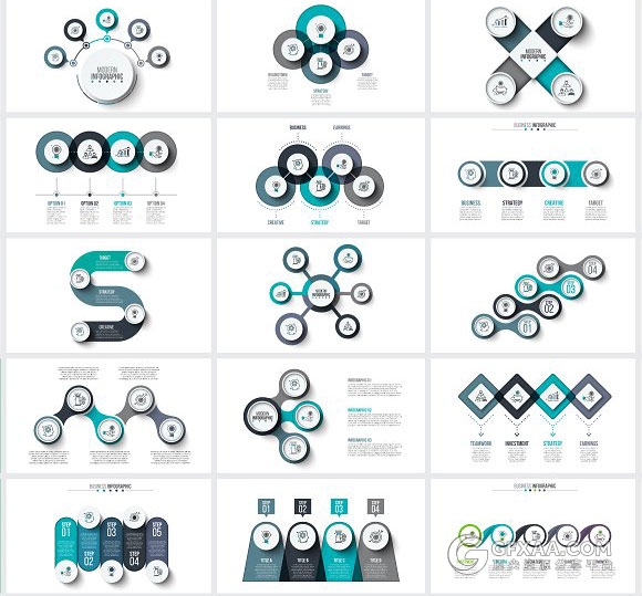 42页欧美微粒体风格数据图表7种格式 - 顶尖PPT