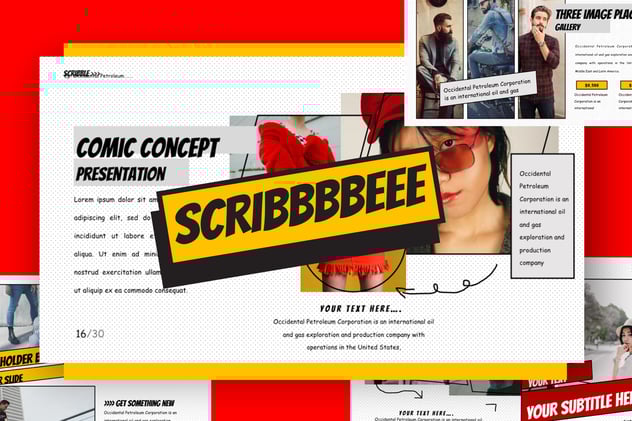 涂鸦风格报纸杂志keynote模板 - 顶尖PPT