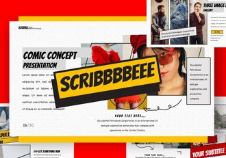 涂鸦风格报纸杂志keynote模板 - 顶尖PPT