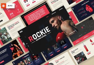 拳击武术运动项目展示PPT模板 - 顶尖PPT