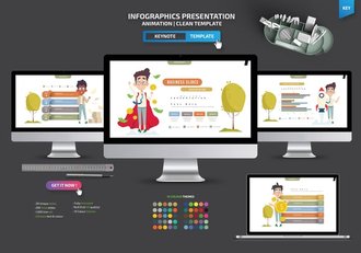 创意金融插画图形keynote模板 - 顶尖PPT