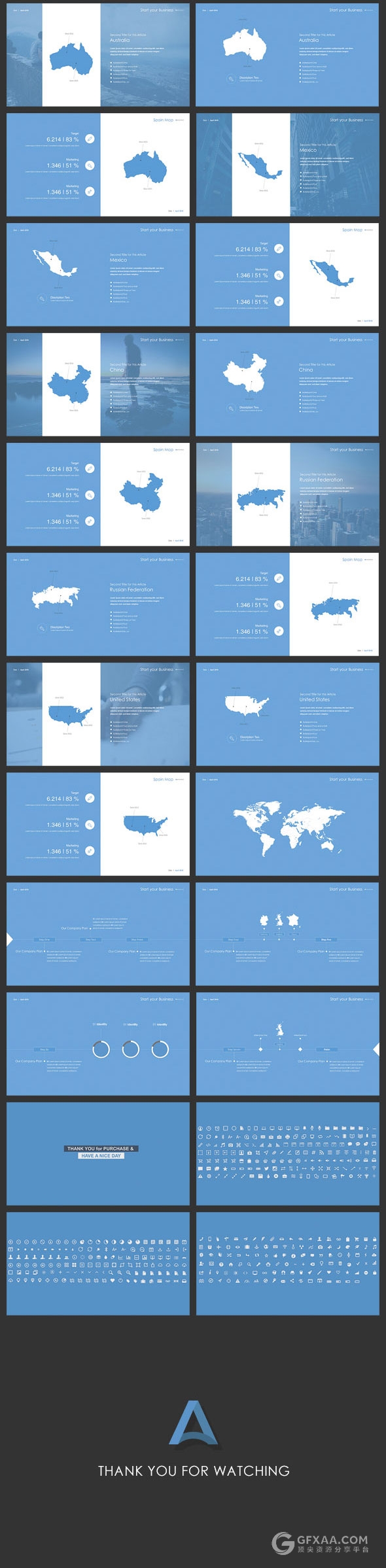 130页蓝色调高端大气商务keynote模板 - 顶尖PPT