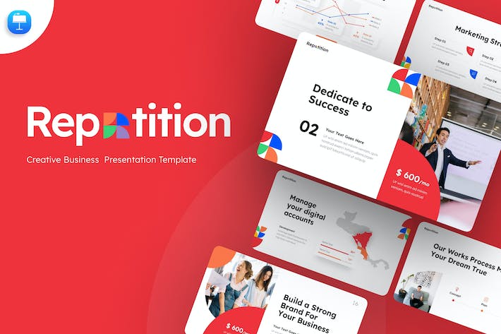 红色创意团队介绍企业合作商业计划商务通用keynote模板 - 顶尖PPT