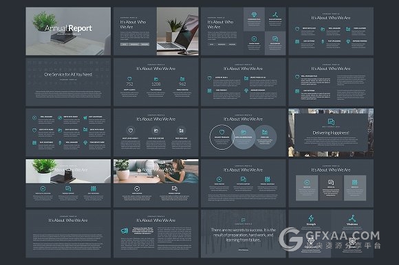 4种配色深色系精美keynote商务模板 - 顶尖PPT